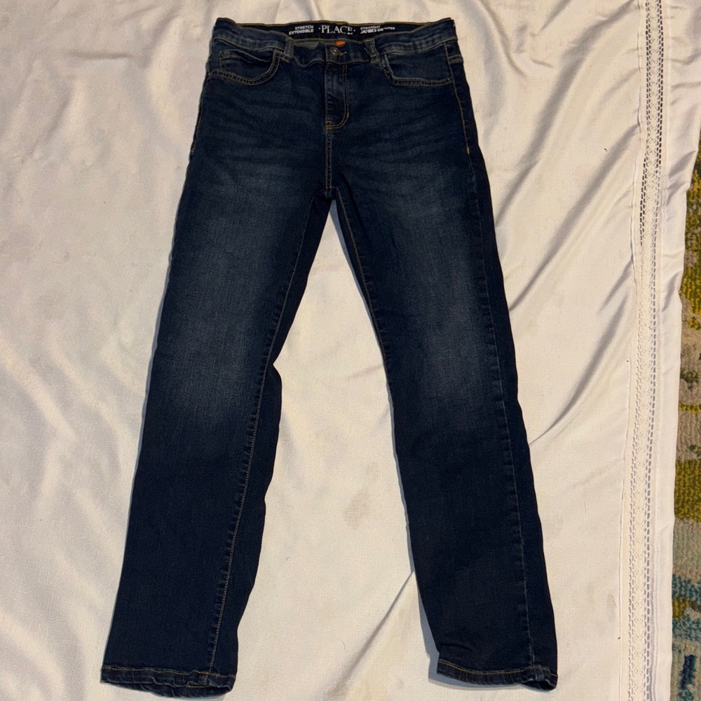 Place Men's Deep Indigo Straight Jeans